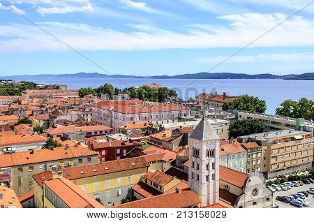 ZADAR, CROATIA - 15 JULY, 2017: City of Zadar, Croatia Picture taken from a height