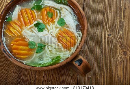 Quickest Homemade Chicken Noodle Soup  , close up