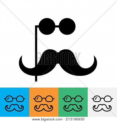 Gentleman with mustache and opera glasses simple icon
