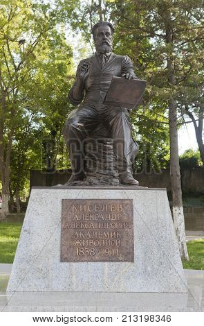 Tuapse, Krasnodar region, Russia - 11 July 2013: Monument artist Alexander Kiselyov in Tuapse