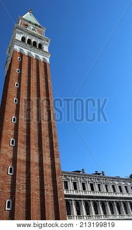 Magnificent Bell Tower Of St. Mark In Venice Italy