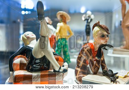 Turin Italy - June 5 2010: The Lenci's ceramics exhibiton in Palazzo Madama museum