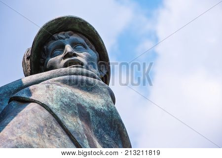 Turin, Italy -  June 24, 2010:  Castello square, detail of the monumental group in memory of the Duca D'Aosta