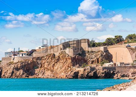 View Of The Theater De La Mer, Sete, France. Copy Space For Text.