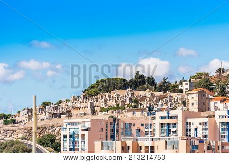 View Of The City Cemetery, Sete, France. Copy Space For Text.