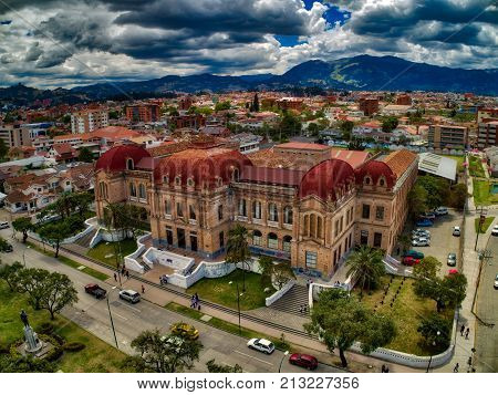 Aerial View Of Benigno Malo High School In Cuenca, Ecuador