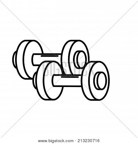 Metal weight of heavy object and equipment theme Isolated design Vector illustration