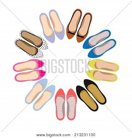 Vector image of female summer shoes. Casual style.