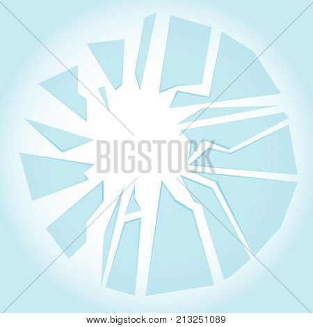 Shards of glass. Background of glass shards arranged in a circle. Flat design vector illustration vector.
