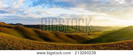 Sunset In Tuscany Countryside