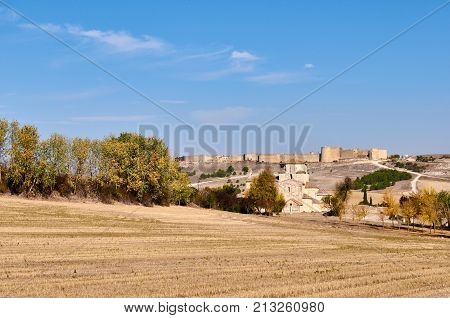 Nuestra Senora De La Anunciada Hermitage And The Walls Of Uruena, Uruena, Valladolid, Spain