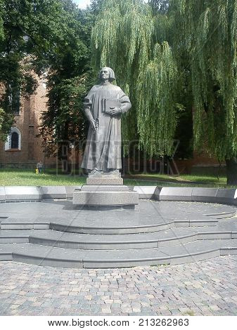 Monument to Yuri Drohobych in the town of Drogobych. Photo.