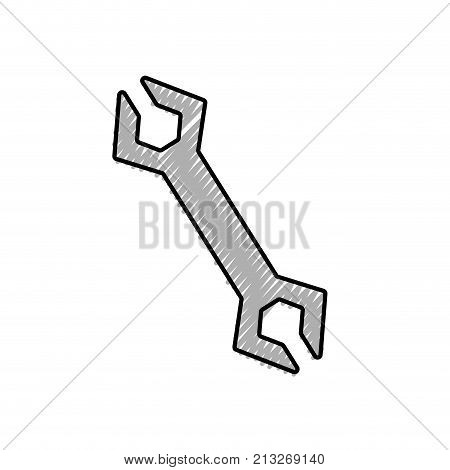 Wrench of tool instrument and repair theme Isolated design Vector illustration