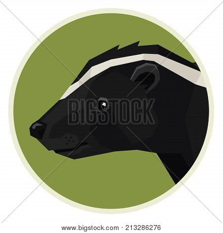 Wild animals collection Skunk Geometric style icon round set