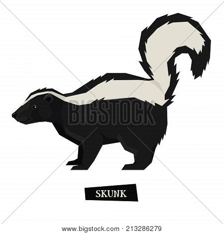Wild animals collection Skunk Geometric style set