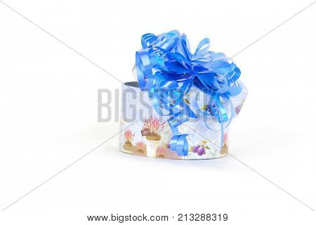 Present box with a baw