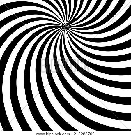 Black and White Sun Rays, Beams Element, Sunburst Pattern, Starburst Shape on White Background. Radiating, Radial, Merging Lines, Abstract Circular Geometric Shape