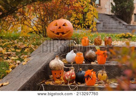 Pumpkins And Other Decor Items For Halloween