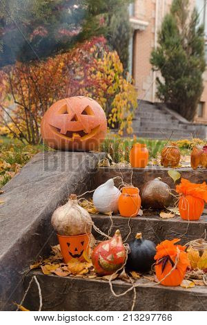 Pumpkins And Other Decor Items For Halloween