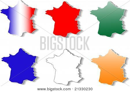 フランス地図ステッカー セット