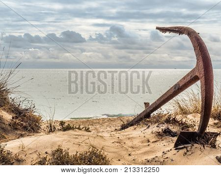 Natural Cemetery Of Marine Anchors At Barril Beach, Portugal