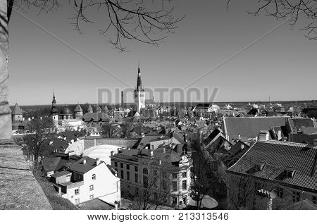 Tallinn Estonia panorama overlooking the city of Tallinn