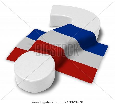 question mark and flag of schleswig-holstein - 3d illustration