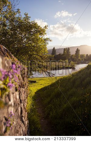 peaceful scene landscape in the scottish town of Callander in the scottish highlands and close to the trossachs national park