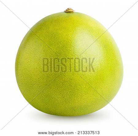 Green pomelo citrus fruit isolated on white background. Clipping path included.