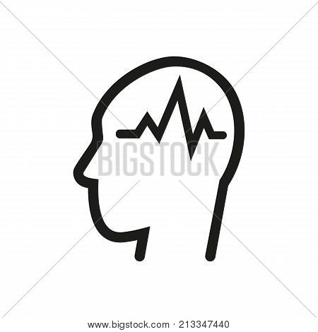 Icon of electro encephalography. Brain, mind, neurology. Hospital room concept. Can be used for topics like clinic, health, intelligence
