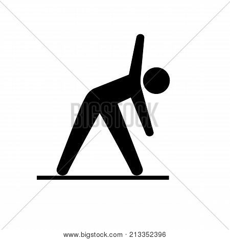Icon of yoga practice. Activity, stretching, training. Relaxation concept. Can be used for topics like sport, gymnastics, workout