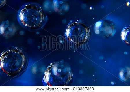 bubbles on a blue background for decoration