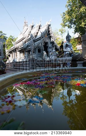 Silver Sanctuary Wat Srisuphan(temple) is Beautiful architecture in Chiangmai, Thailand