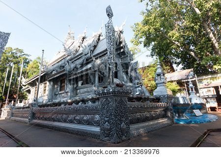 Silver Sanctuary Wat Srisuphan(temple) is Beautiful architecture in Chiangmai, Thailand