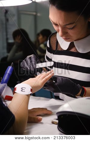 Competition Of Nail Stylists In Kazakhstan. Astana. Nov 10, 2017
