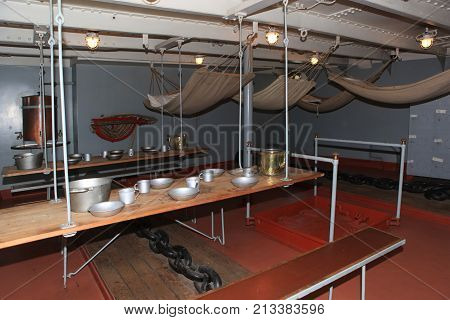 St. Petersburg, Russia - October 27, 2012: Forecastle, the cruiser 