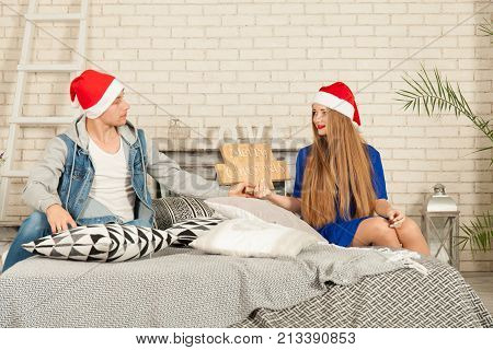 Couple In Love Waiting For Christmas