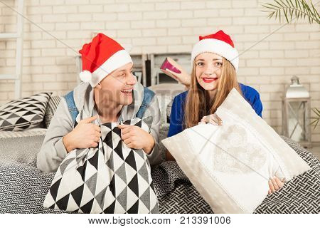 Couple In Love Waiting For Christmas