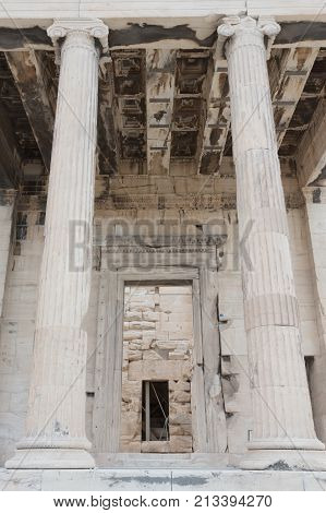 Erechtheion At The Acropolis In Athens - Greece