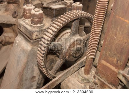 Old Rusted Gears On A Machine