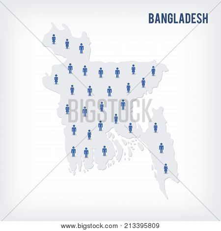 Vector People Map Of Bangladesh . The Concept Of Population.