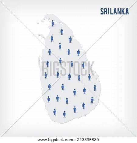 Vector People Map Of Sri Lanka . The Concept Of Population.