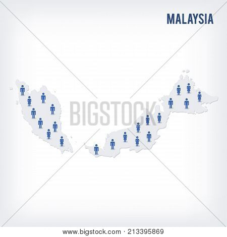 Vector People Map Of Malaysia . The Concept Of Population.