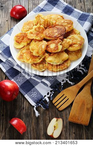 Pancakes Loaded With Pieces Of Apple