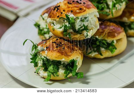 traditional pöbre served with cheese parsley snack