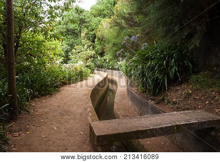 Levada do Norte near Boca da Encumeada on Madeira Island. Portugal