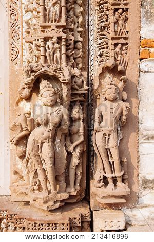 Hindu And Jain Temples In Khajuraho. Madhya Pradesh, India.
