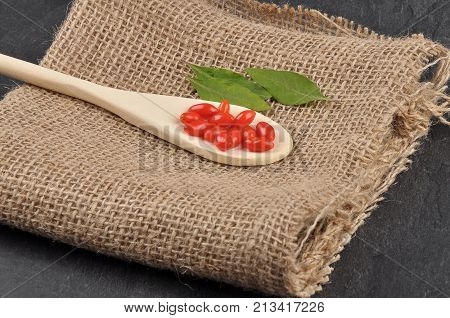 Gojiberry On Shale And Jute
