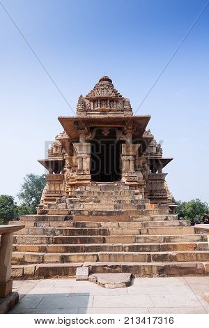 Hindu And Jain Temples In Khajuraho. Madhya Pradesh, India.