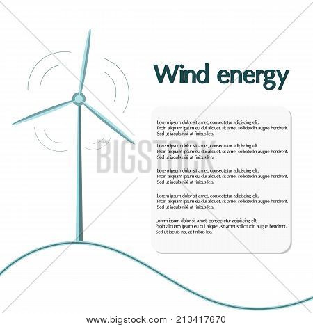 Vector infographic illustration. Energy concept background with wind turbine